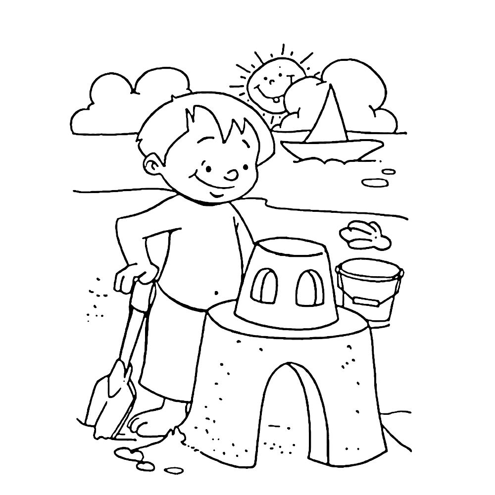 Leuk Voor Kids Een Dagje Naar Zee Een Groot Zandkasteel Bouwen Op Het Strand