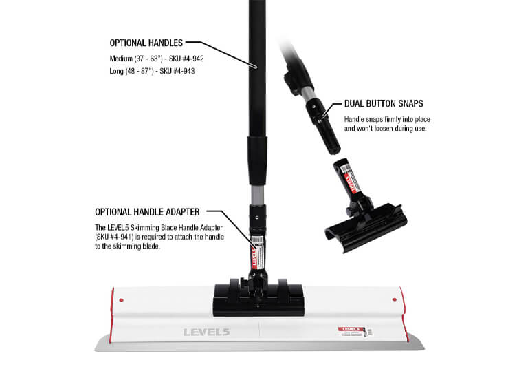 Composite Skimming Blade Set and Extendable Handle LEVEL5