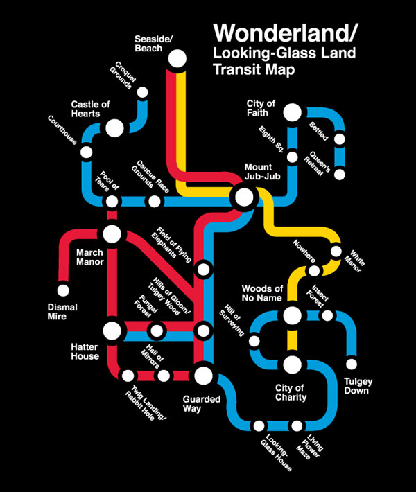 The Wonderland Transit Map for when it doesn’t much matter which way