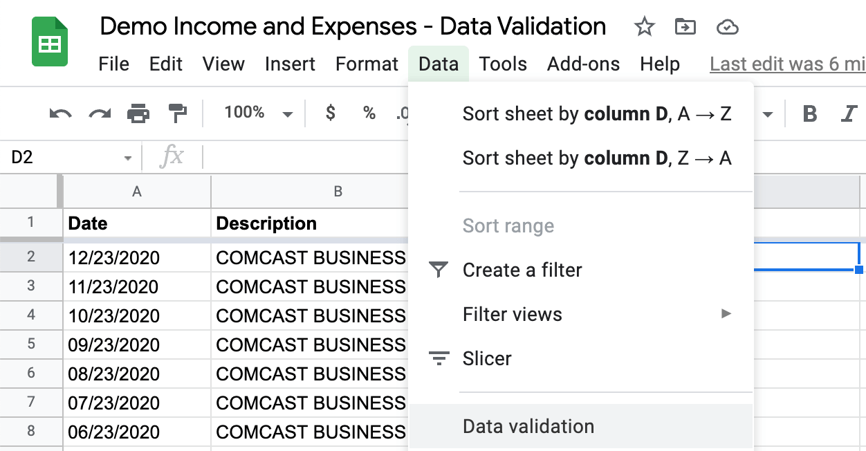 How to Create and Use a Dropdown List in Google Sheets