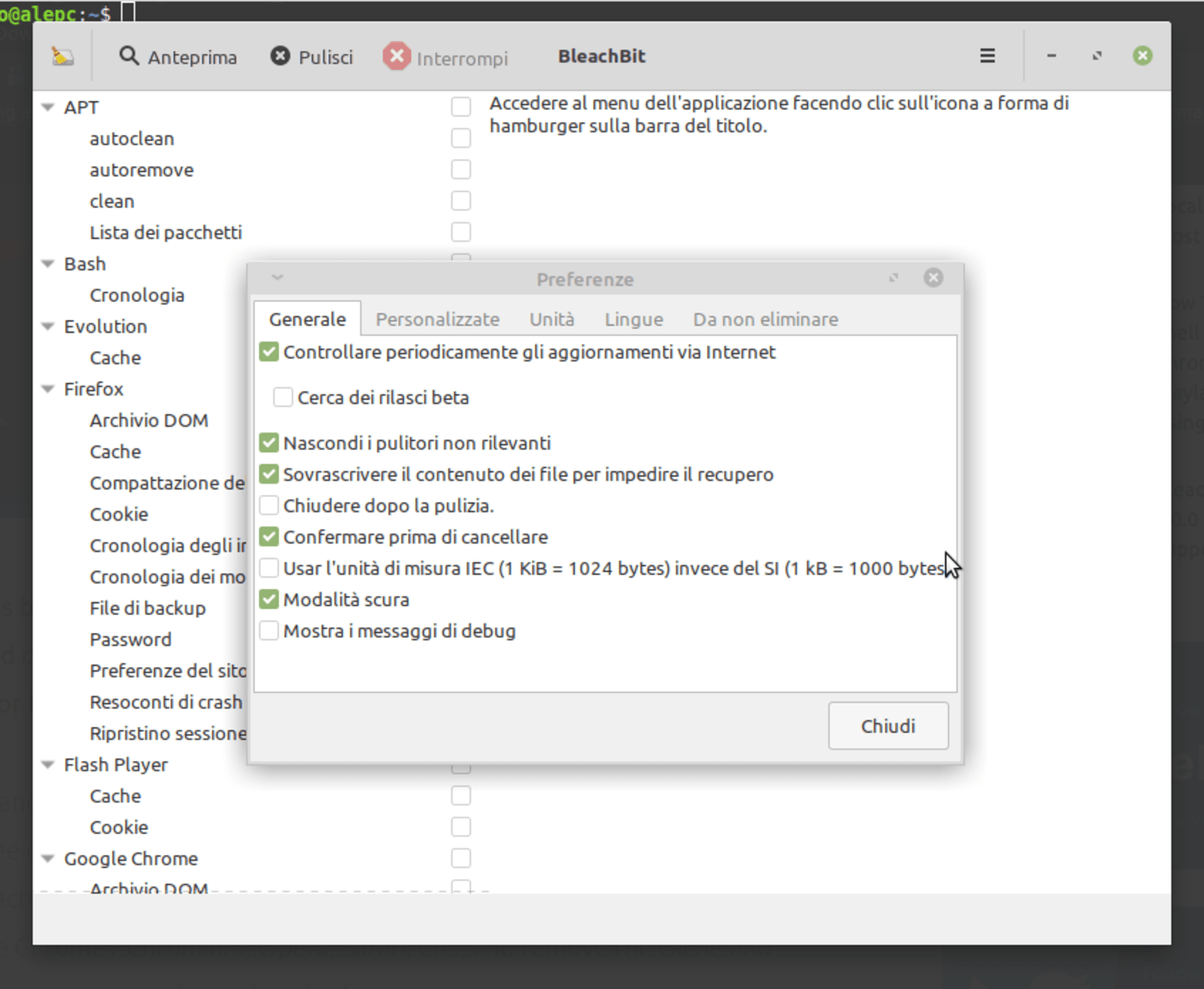 Tool Open Source disponibile BleachBit System Cleaner 4.0