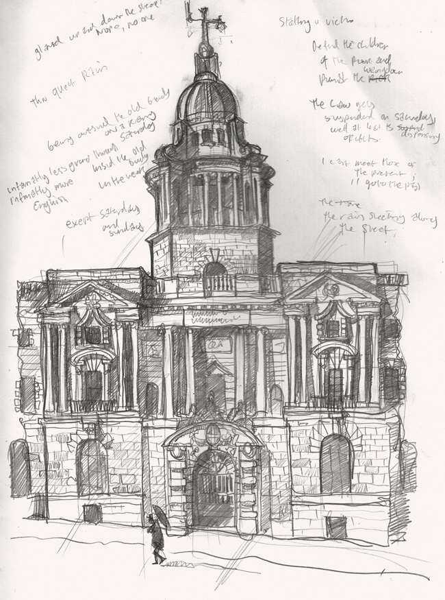 A painting of the Old Bailey in The City of London