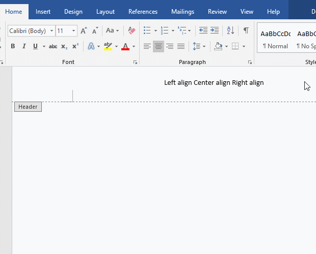 How to set a Tab Stop in Word, with using left and right Tab Stops to