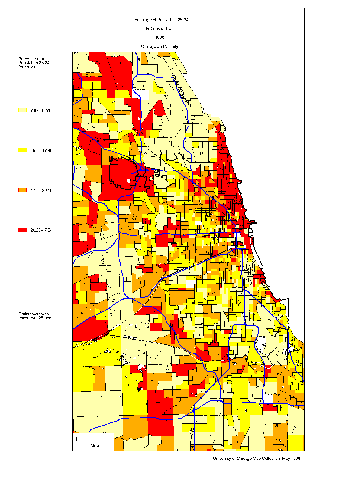 Population density map of Chicago