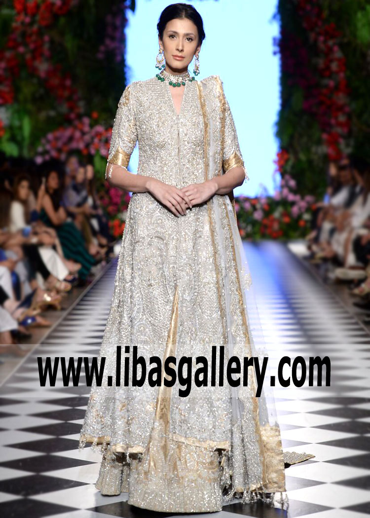 Latest Gown Dresses for Wedding Events Faraz Manan Sharara Dress for