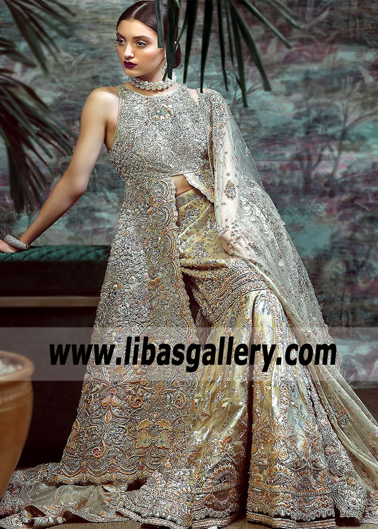 Heavenly Bridal Dresses Tena Durrani Pale Gold Lilium Wedding Lehenga