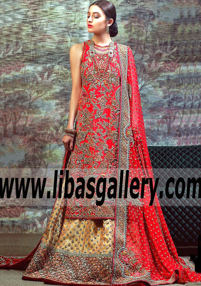 Latest Red Lilium Bridal Dress Tena Durrani Bridal Dress store in