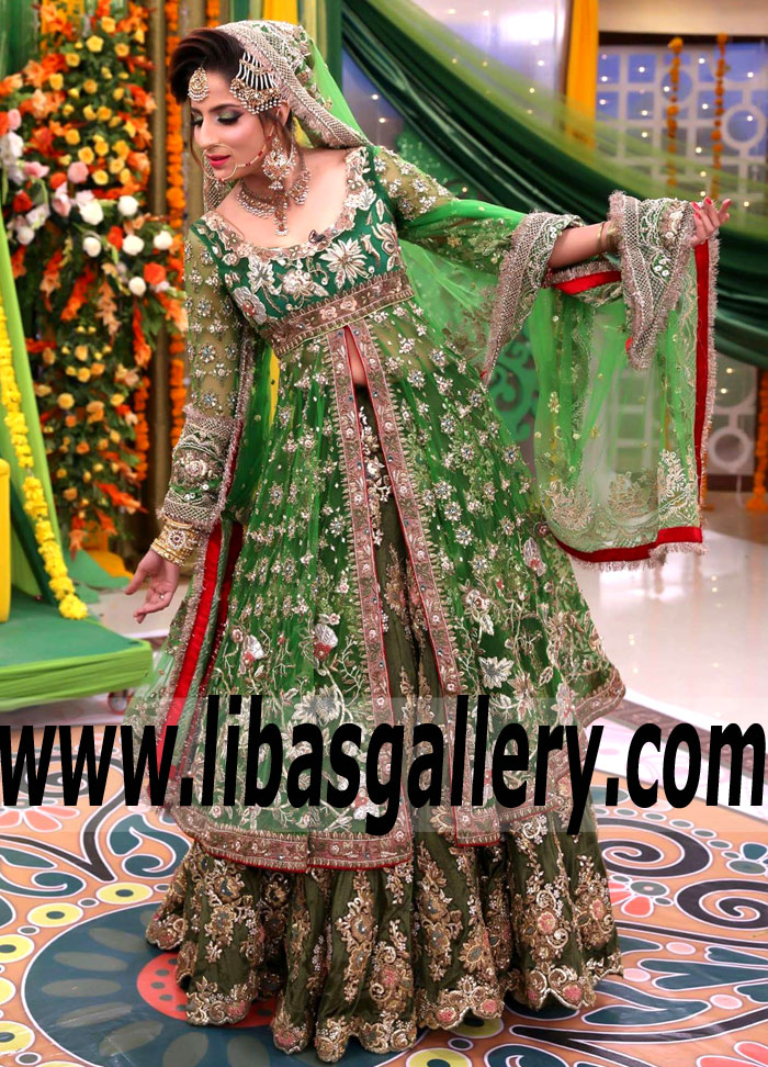 Latest Pakistani Anarkali Dresses Designer Mayon Mehndi Dresses Bridal