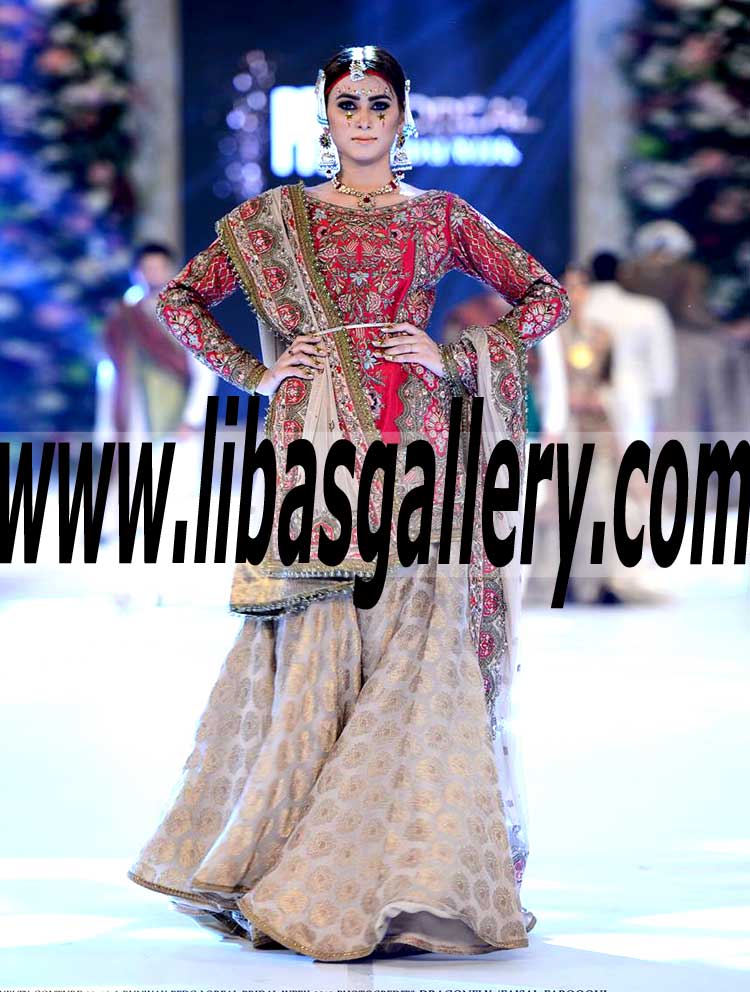 Pakistani Designer Fahad Hussayn High low Wedding Dresses Richardson