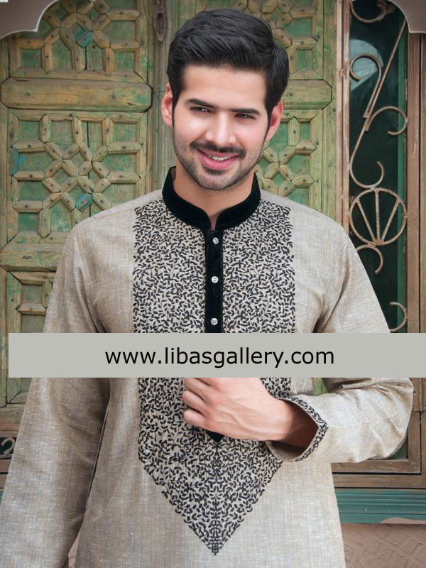 Stylish Embroidered Men Kurta Shalwar For Eid 2013,Eid 2013 Kurta