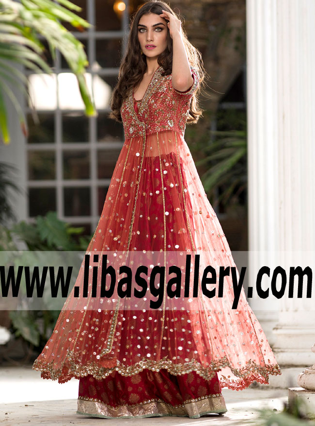 Beautiful Angrakha Style Dress with Lehenga Latest Angrakha Style