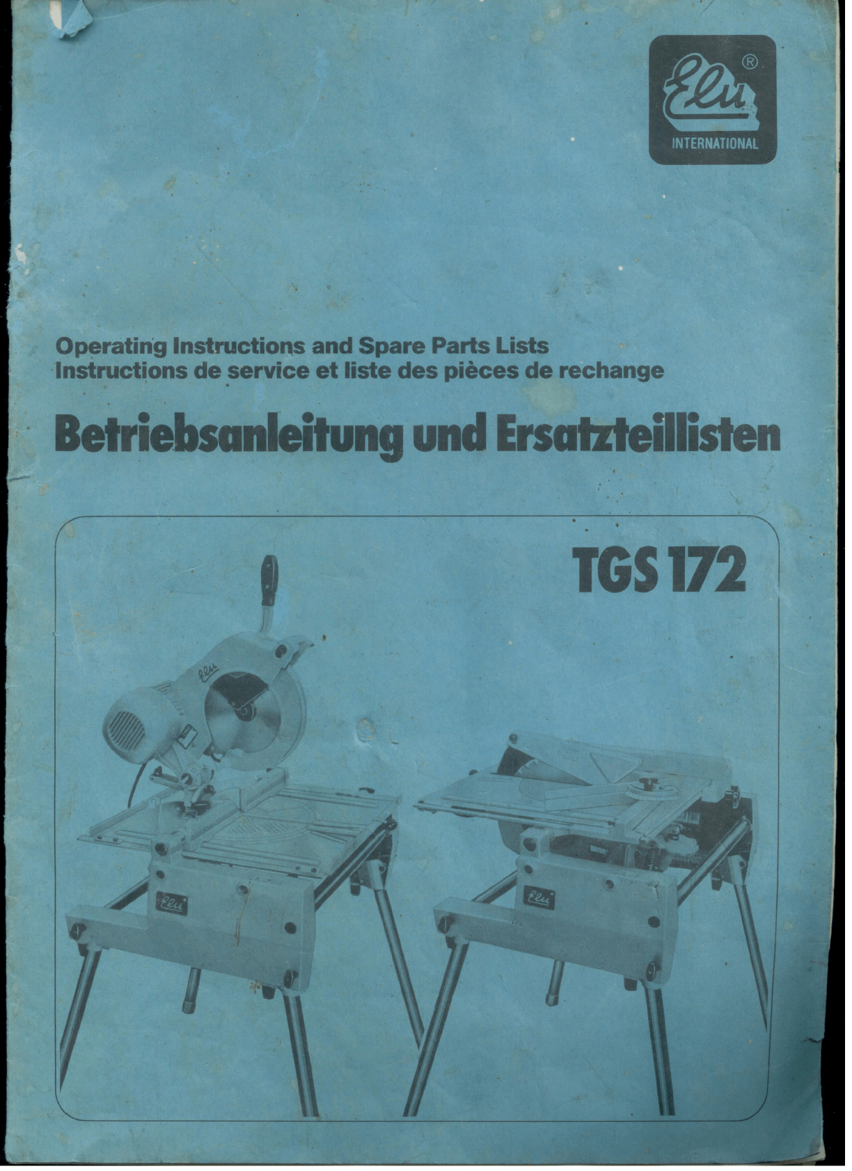 Bedienungsanleitung Elu TGS 172 (Seite 1 von 21) (Deutsch, Englisch