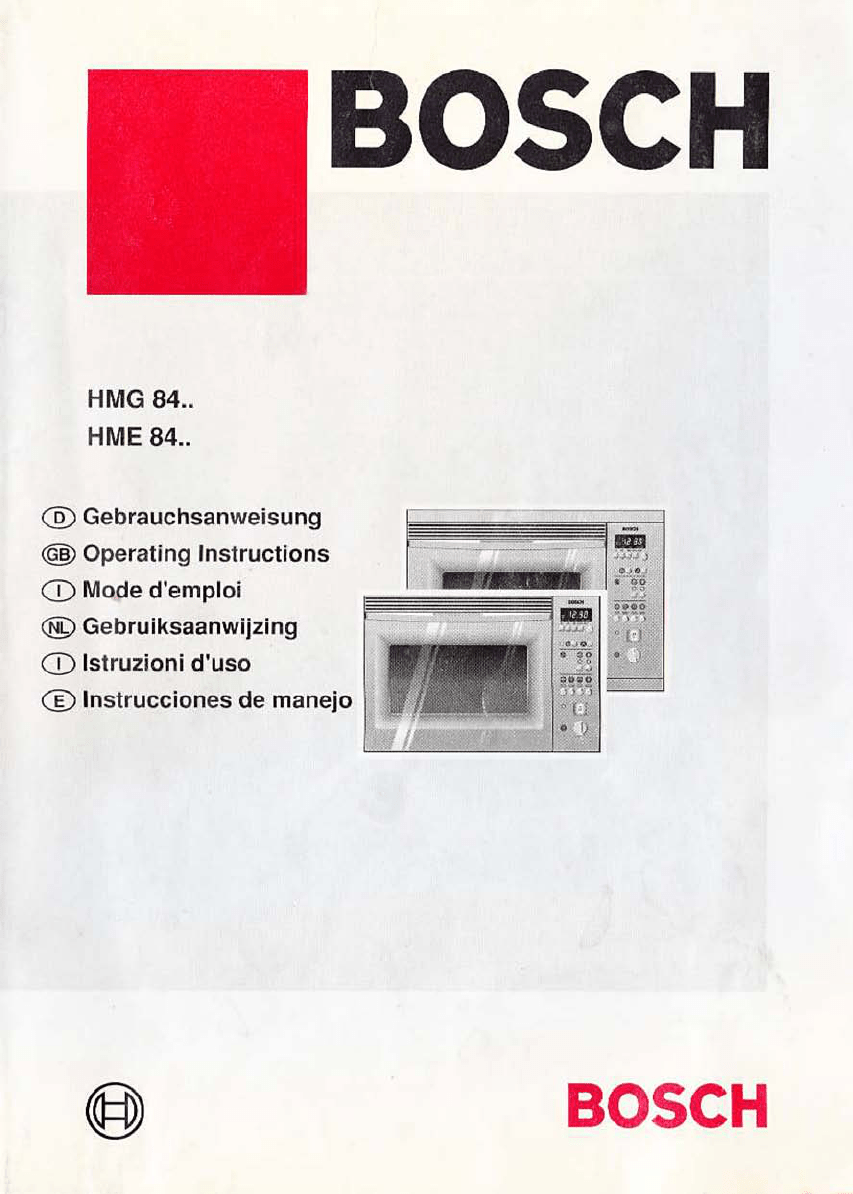 Bedienungsanleitung Bosch Gourmet 8422 (Seite 1 von 36) (Holländisch)