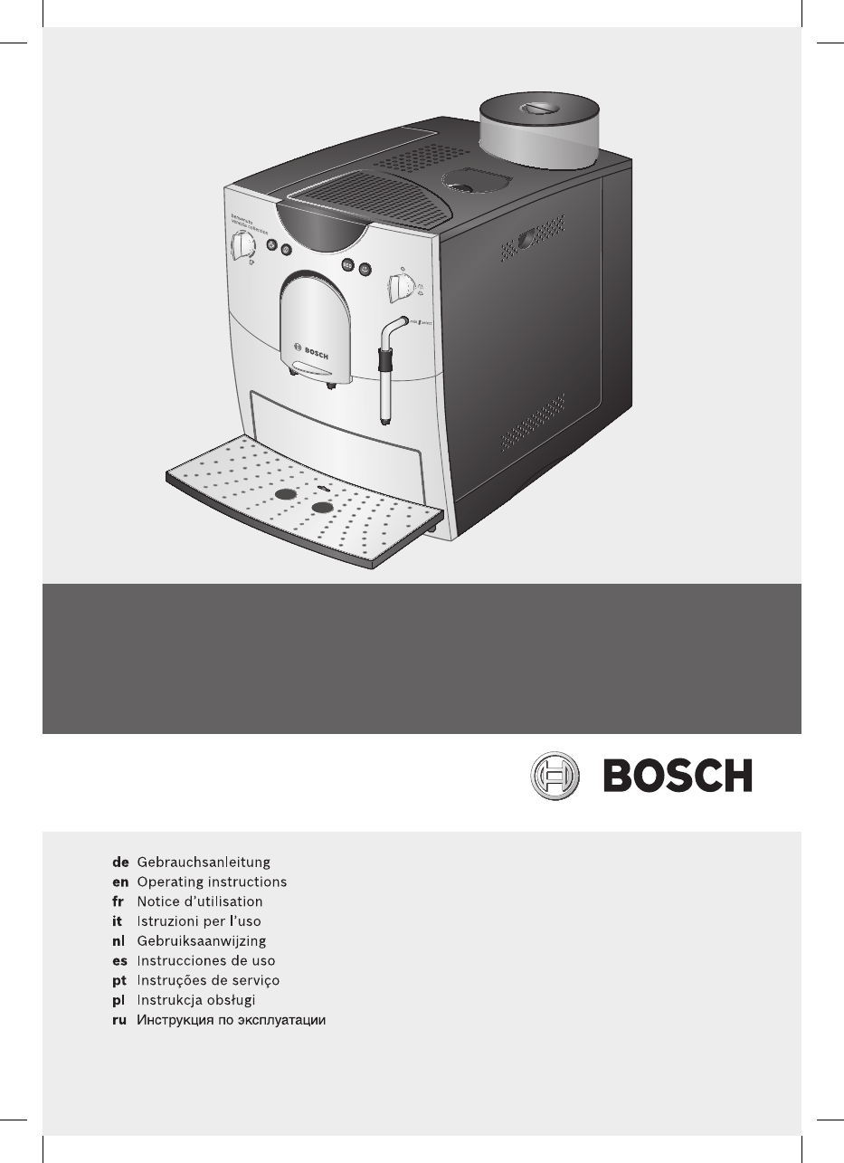 Bedienungsanleitung Bosch tca 5601 (Seite 1 von 102) (Deutsch, Englisch