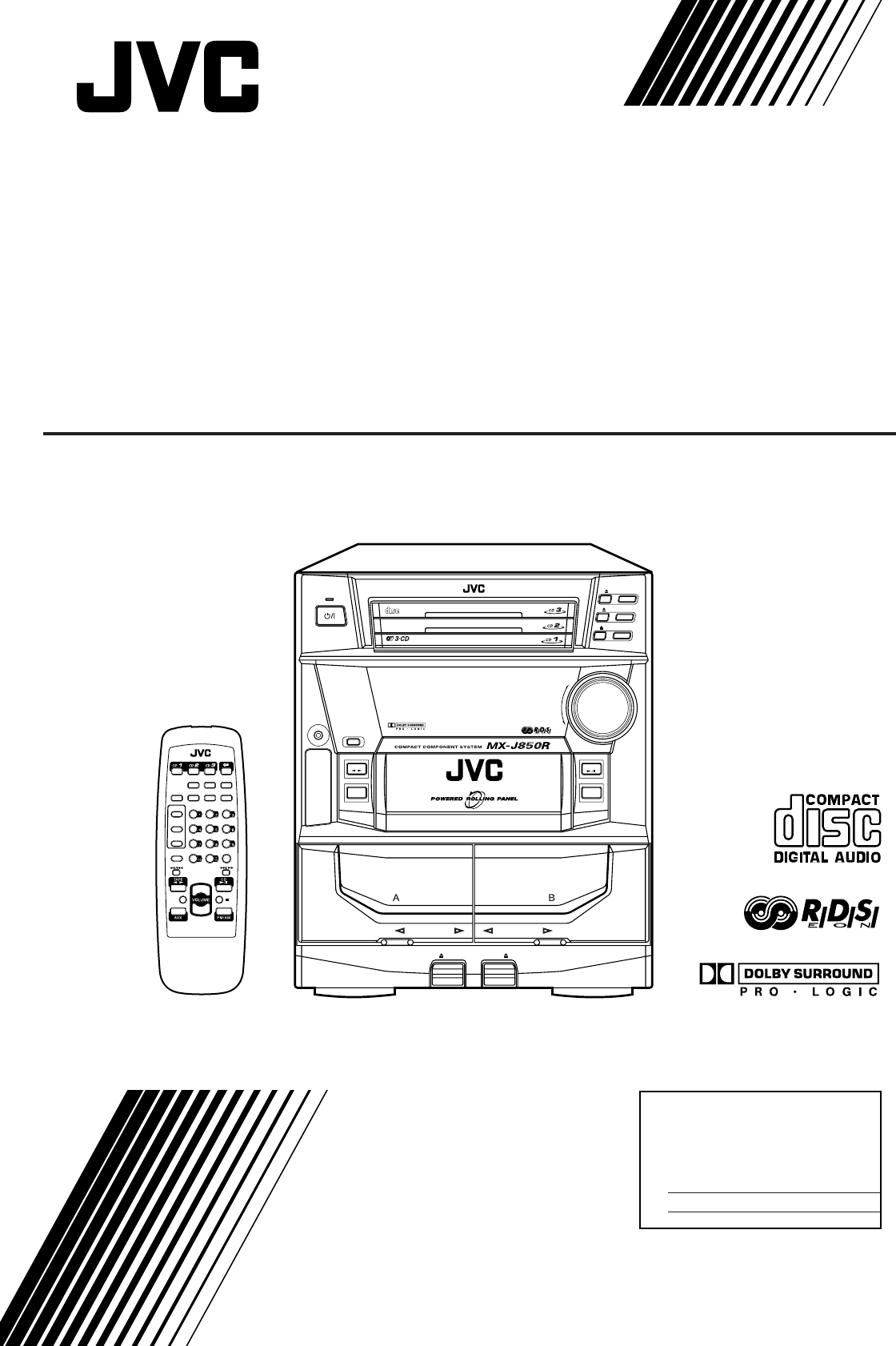 Bedienungsanleitung JVC CAMXJ850R (Seite 1 von 36) (Deutsch)