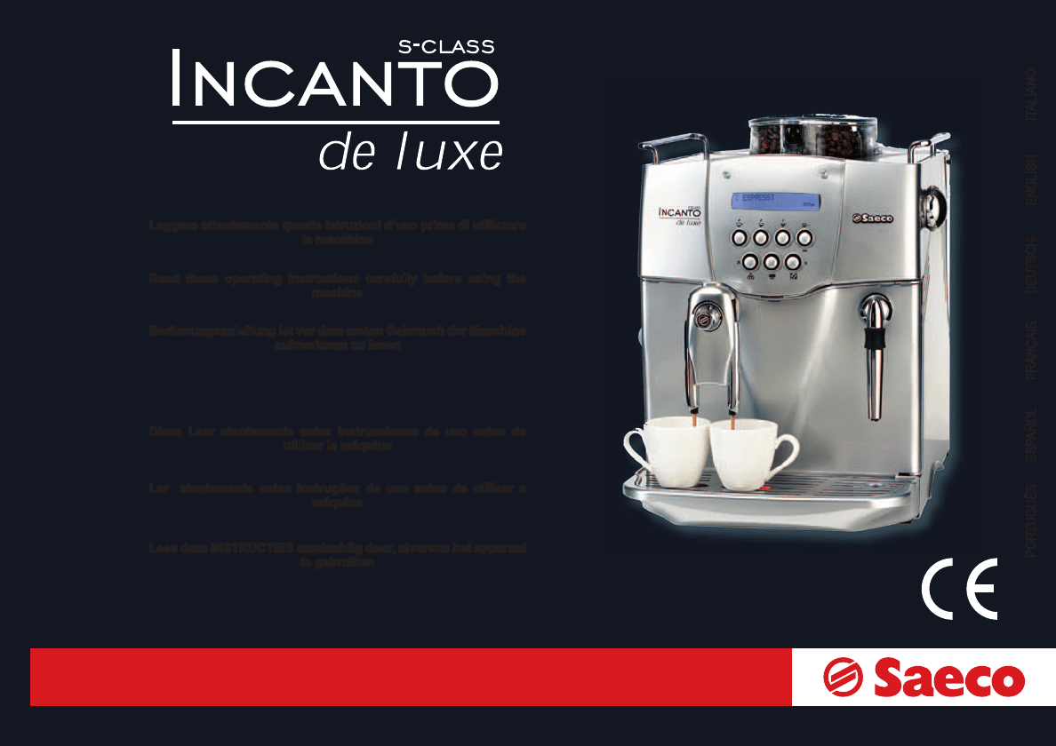 Bedienungsanleitung Saeco incanto de luxe s class (Seite 1 von 145