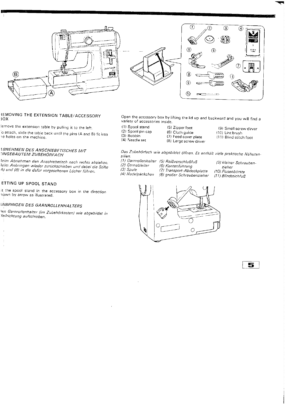 Bedienungsanleitung Singer 324 (Seite 6 von 25) (Deutsch, Englisch)