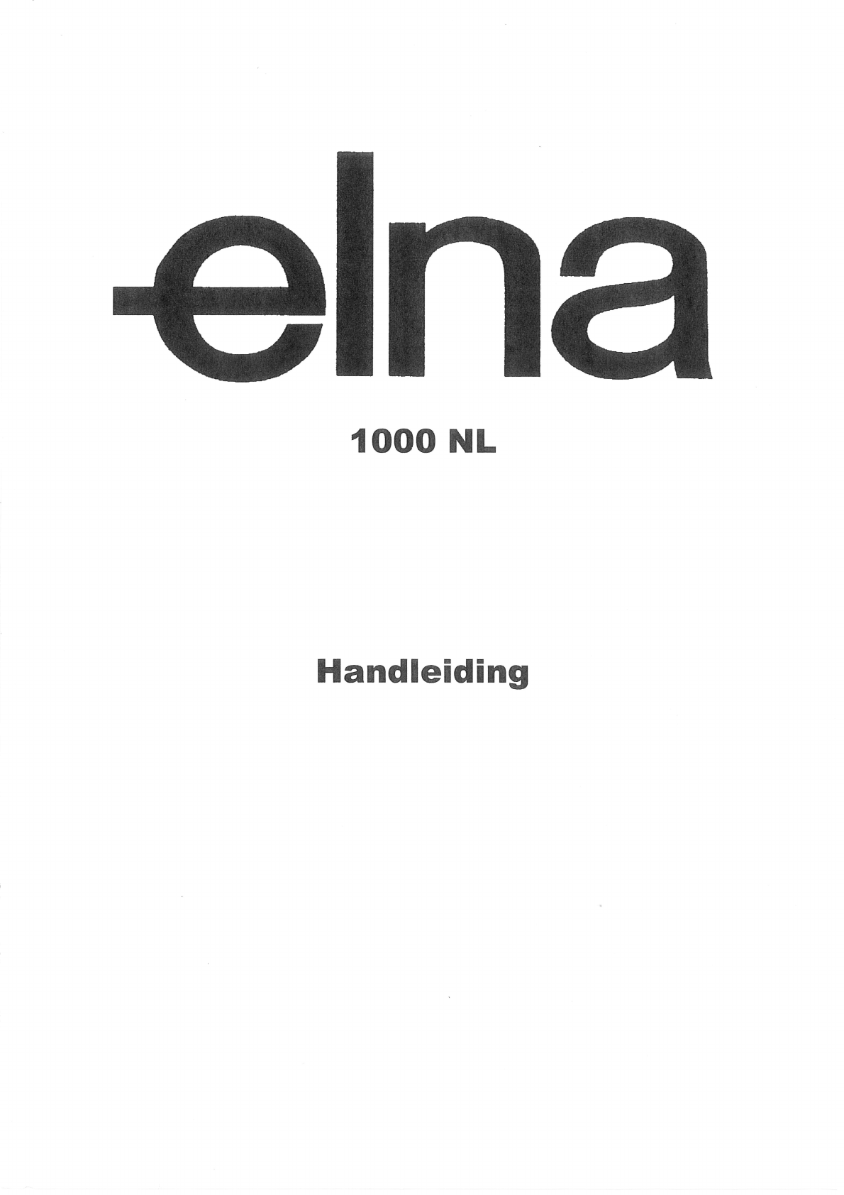 Bedienungsanleitung Elna 1000 (Seite 1 von 24) (Holländisch)