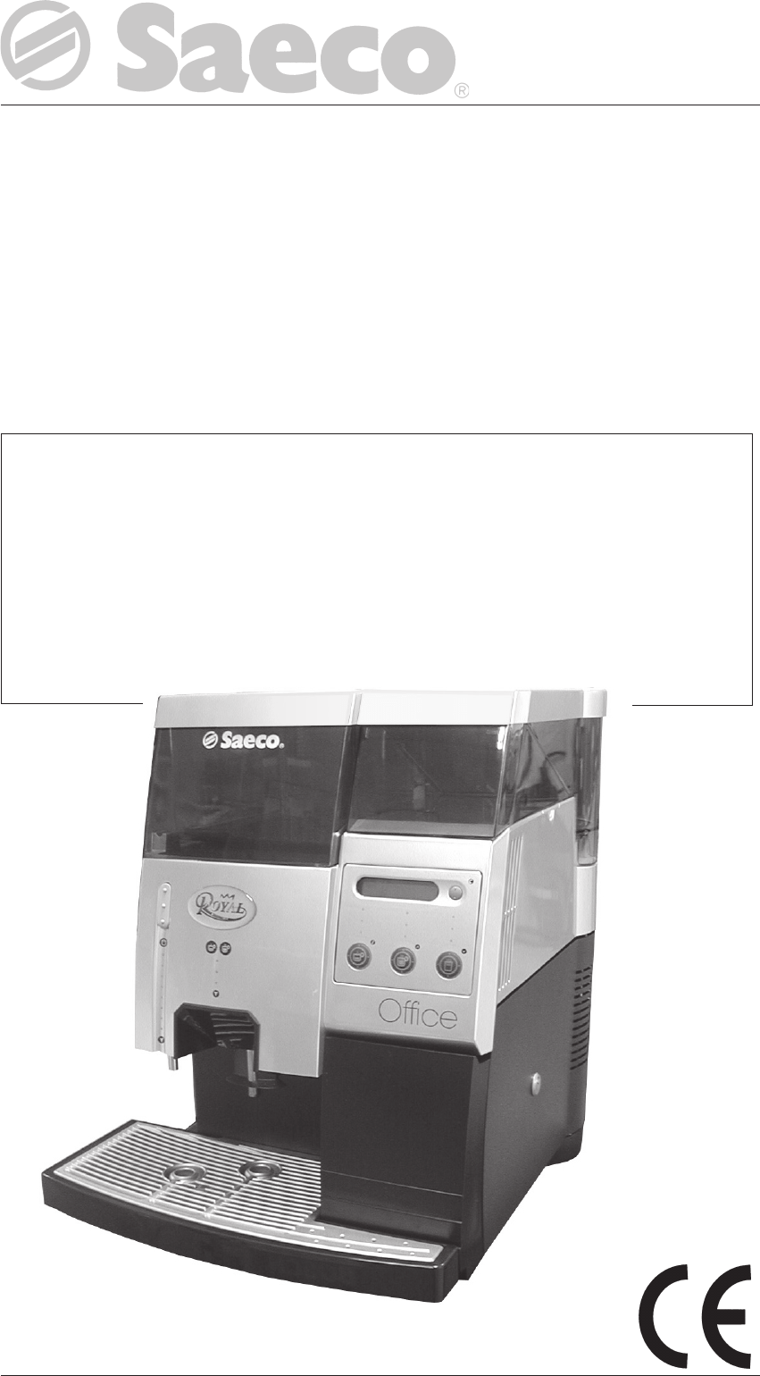 Bedienungsanleitung Saeco Royal Office (Seite 1 von 30) (Deutsch)