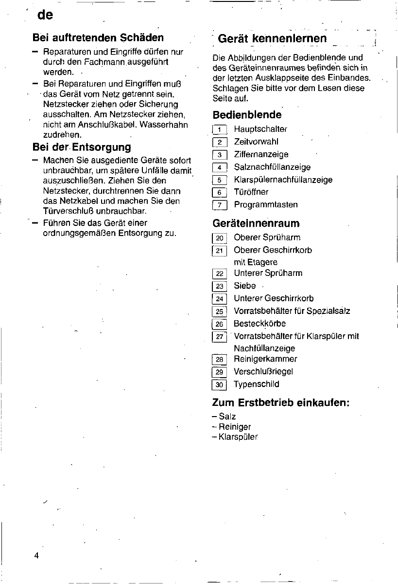 Bedienungsanleitung Bosch SGI4665 Silence (Seite 4 von 97) (Deutsch