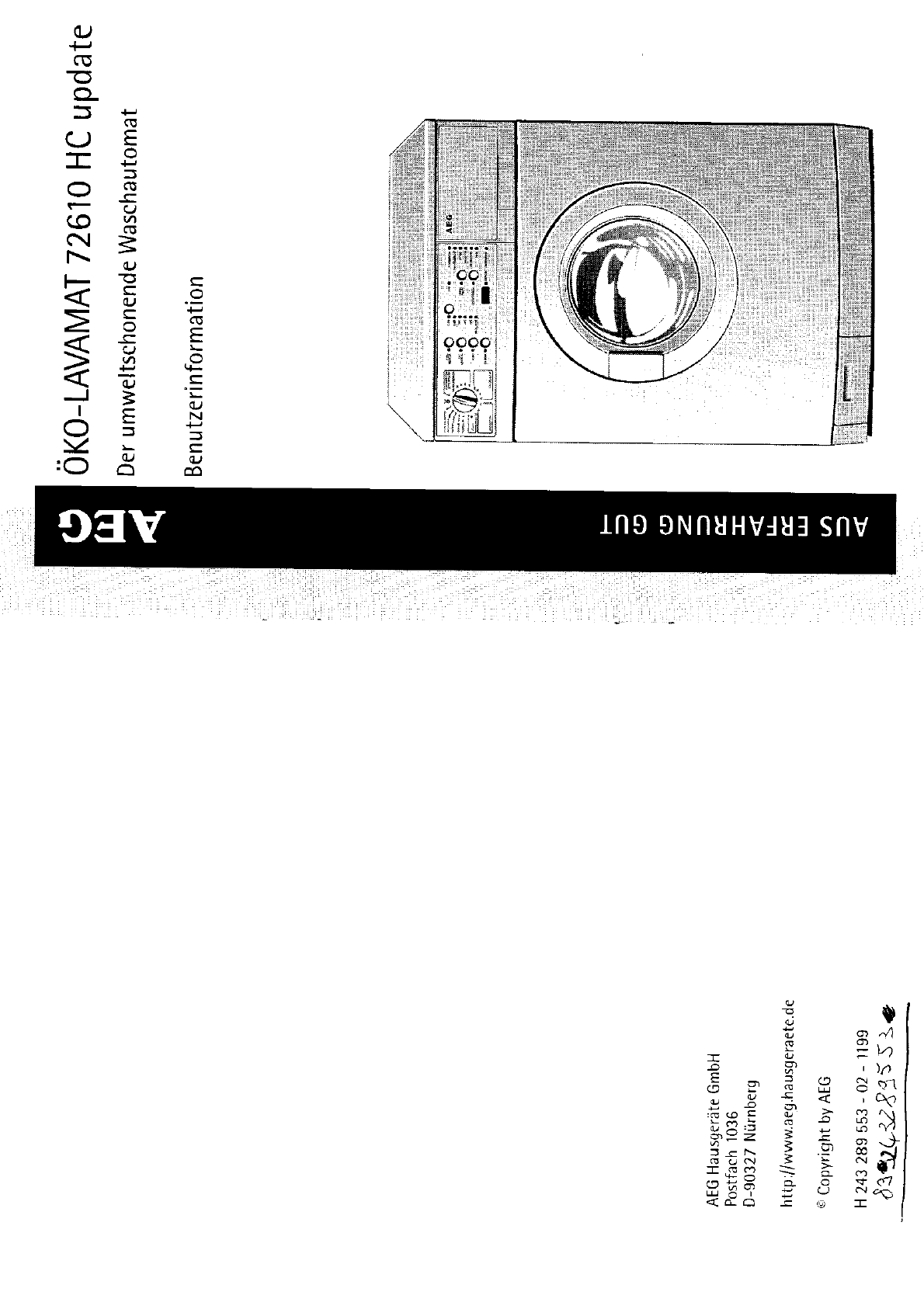 Bedienungsanleitung AEG Lavamat 72610 (Seite 1 von 28) (Deutsch)