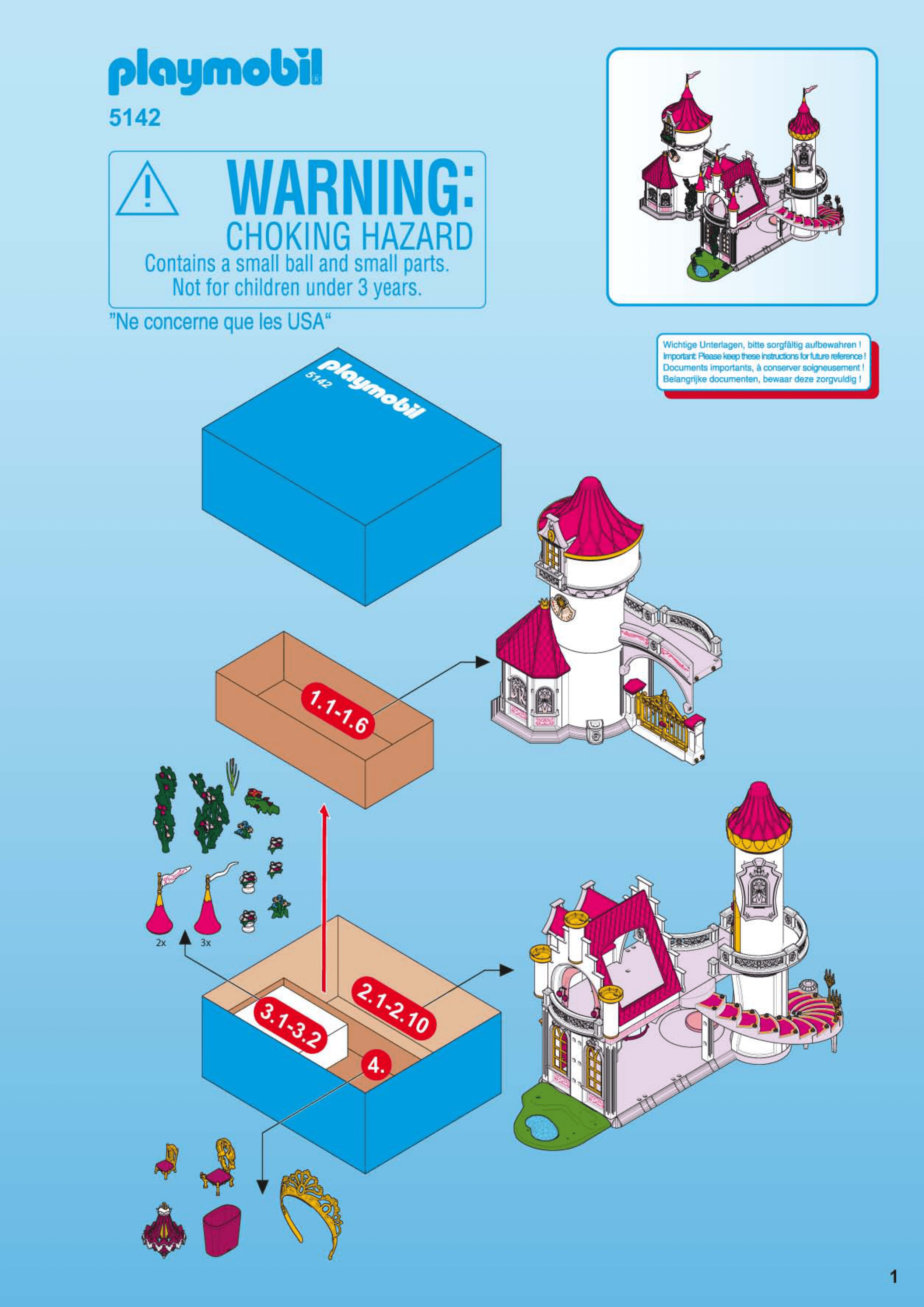 Bedienungsanleitung Playmobil 5142 (Seite 1 von 28) (Dänisch, Deutsch, Englisch, Spanisch