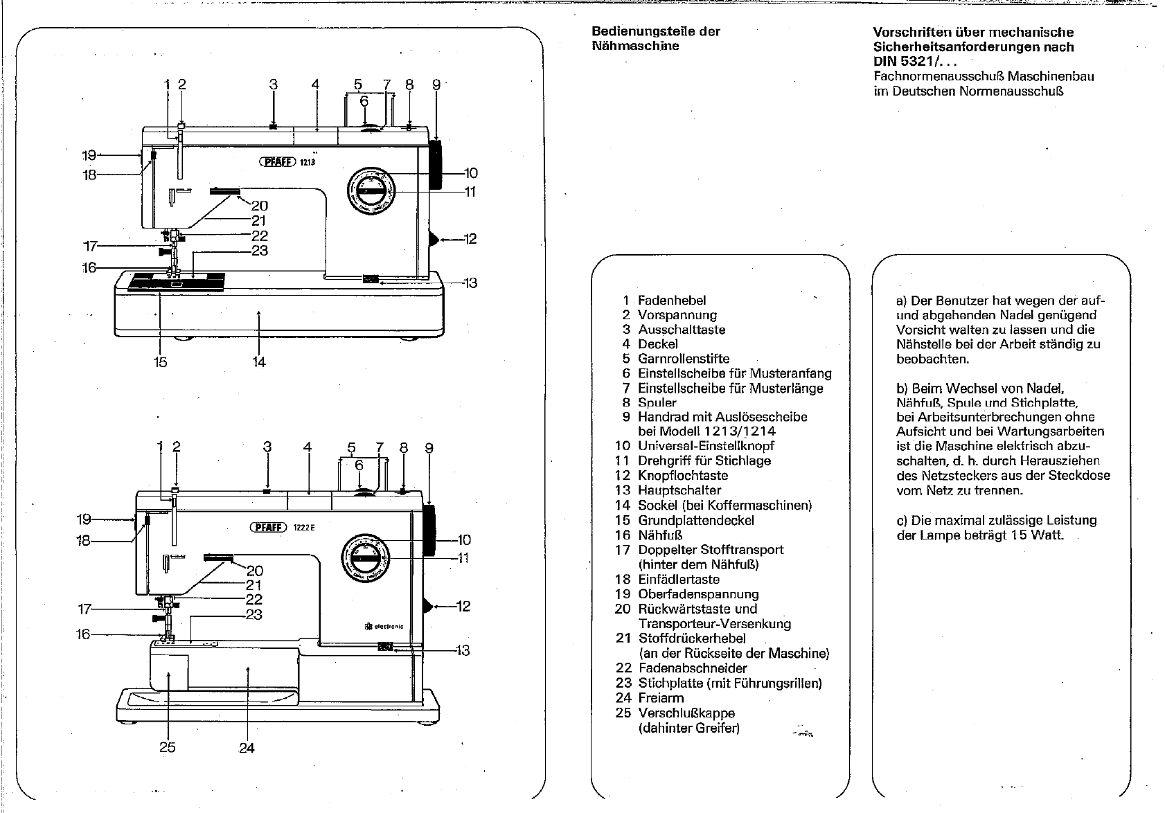 Bedienungsanleitung Pfaff 1222E (Seite 2 von 12) (Deutsch)