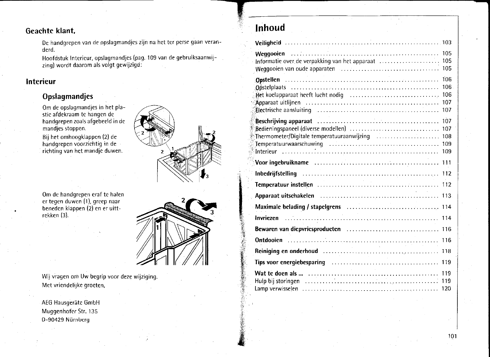 Bedienungsanleitung AEG OKO ARCTIS SUPER (Seite 2 von 13) (Holländisch)
