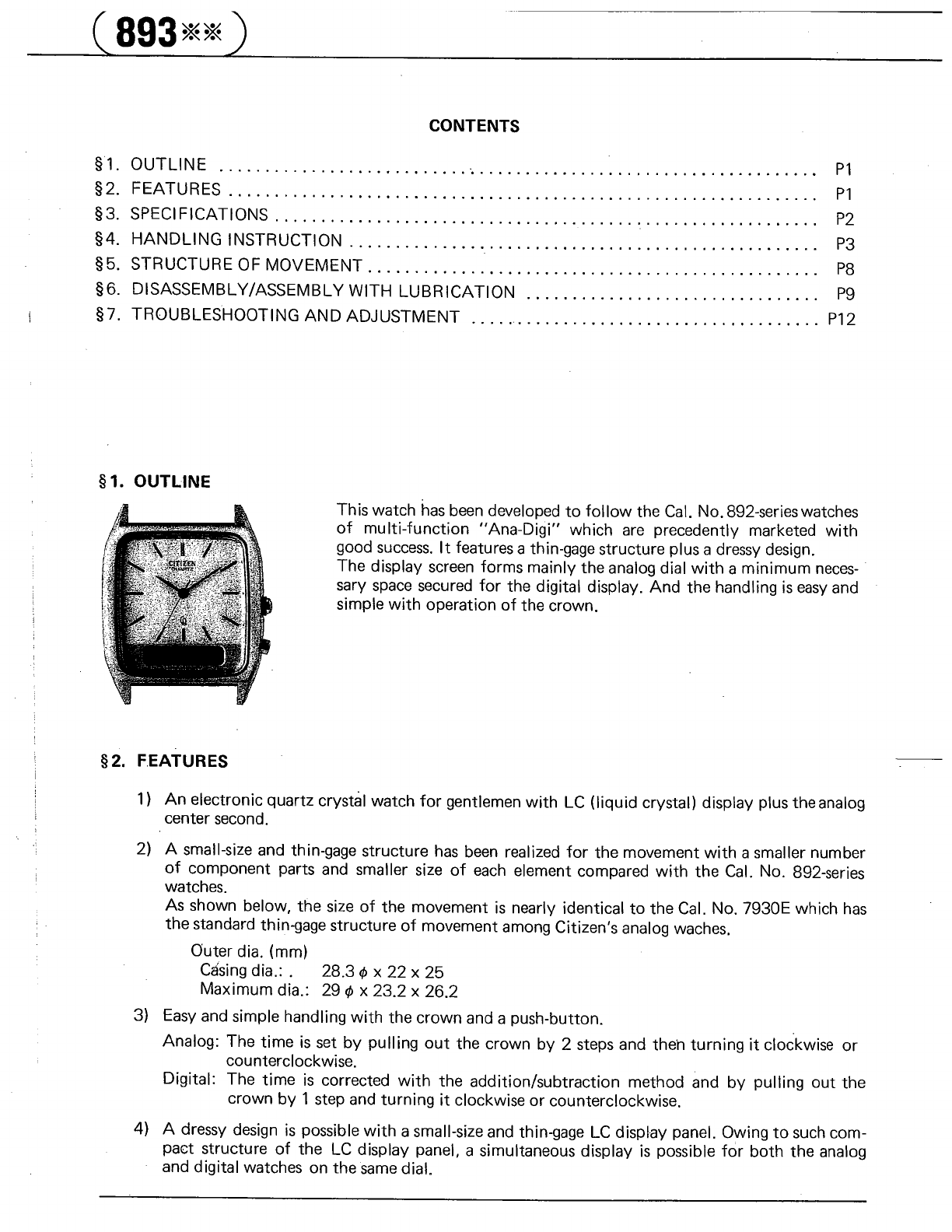 Bedienungsanleitung Citizen Cal 8930 (Seite 2 von 8) (Englisch)