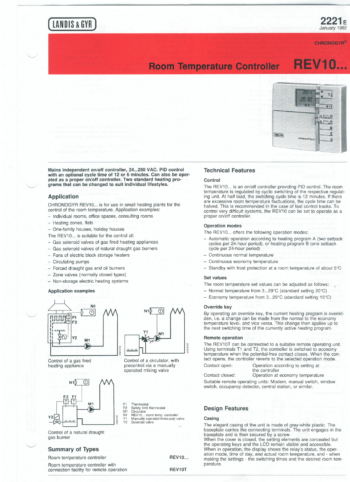 Bedienungsanleitung Landis Gyr Chronogyr rev 10 (Seite 1 von 2) (Englisch)