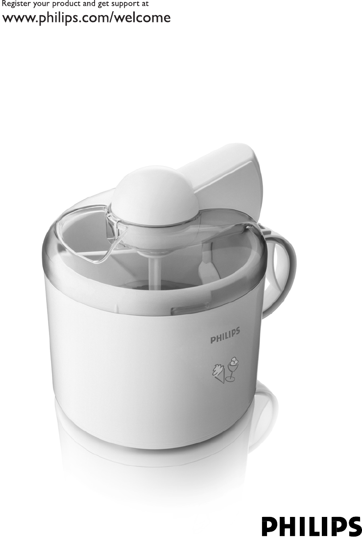 Bedienungsanleitung Philips HR2304 ice cream maker (Seite 1 von 32