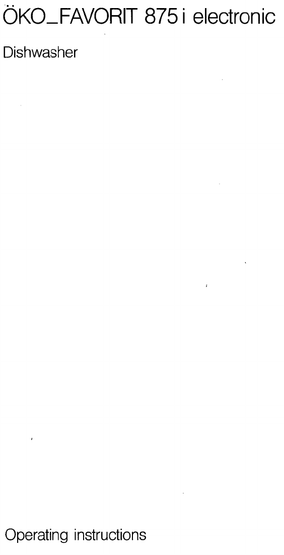 Bedienungsanleitung AEG Favorit 875 I (Seite 1 von 24) (Englisch)