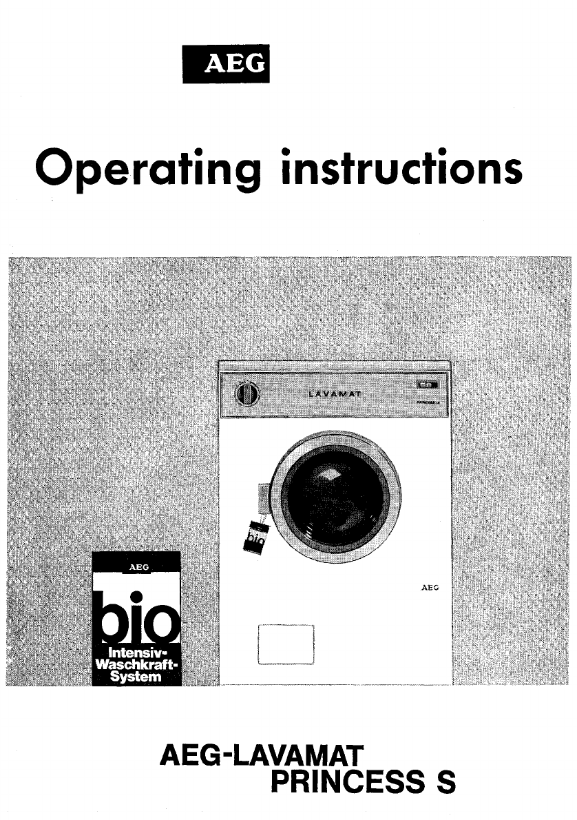 Bedienungsanleitung AEG Lavamat Princess S (Seite 1 von 24) (Englisch)