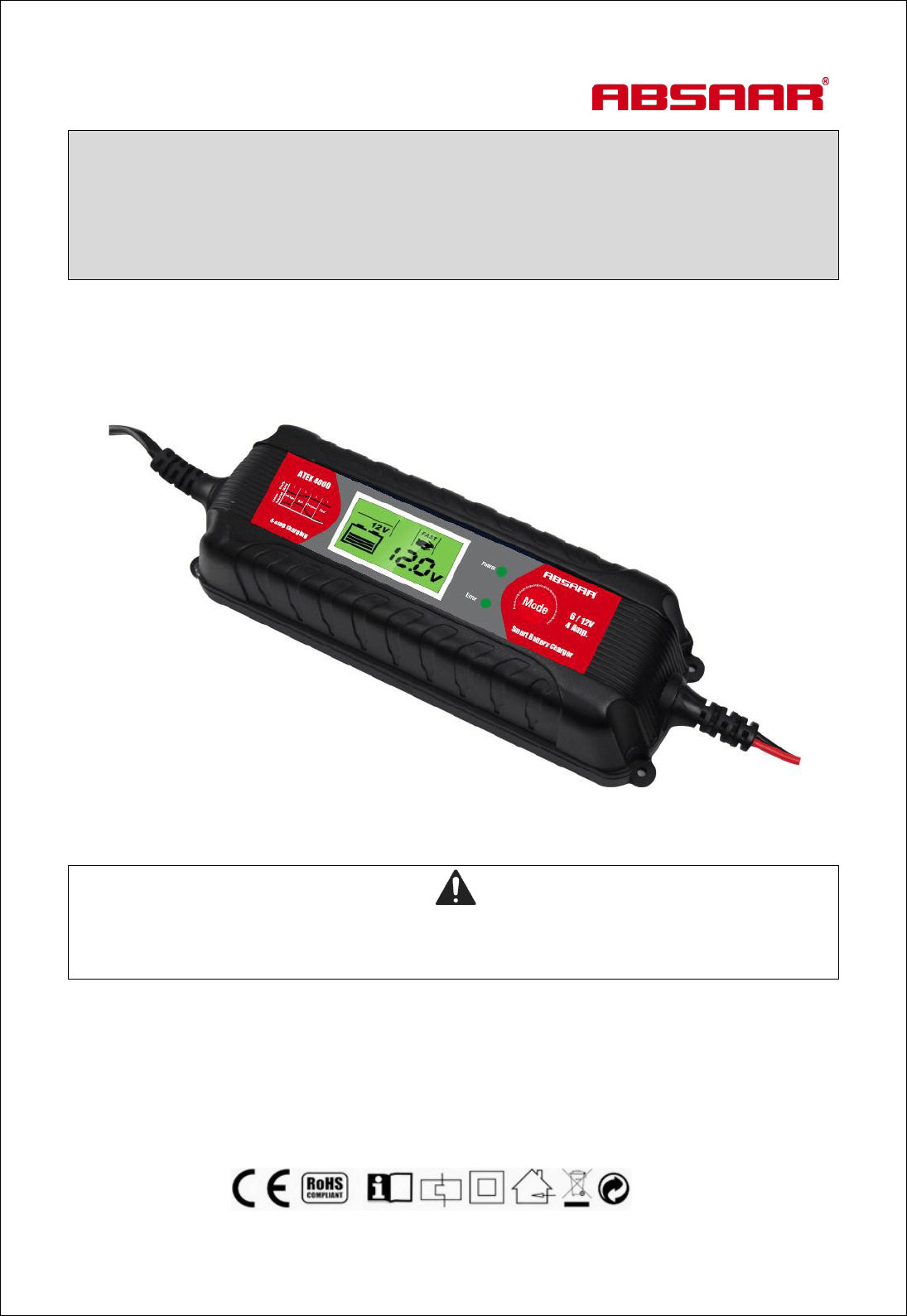 Manual Absaar ATEK 4000 (page 1 of 32) (English, German, Dutch, French)