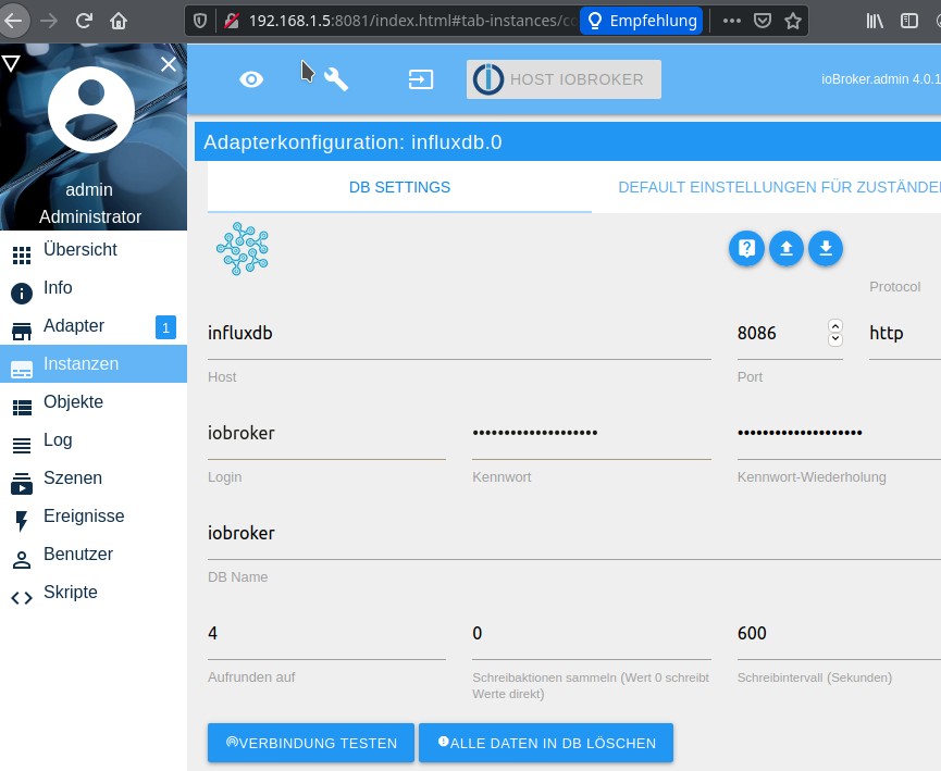 ioBroker unter Docker installieren und einrichten Praxis