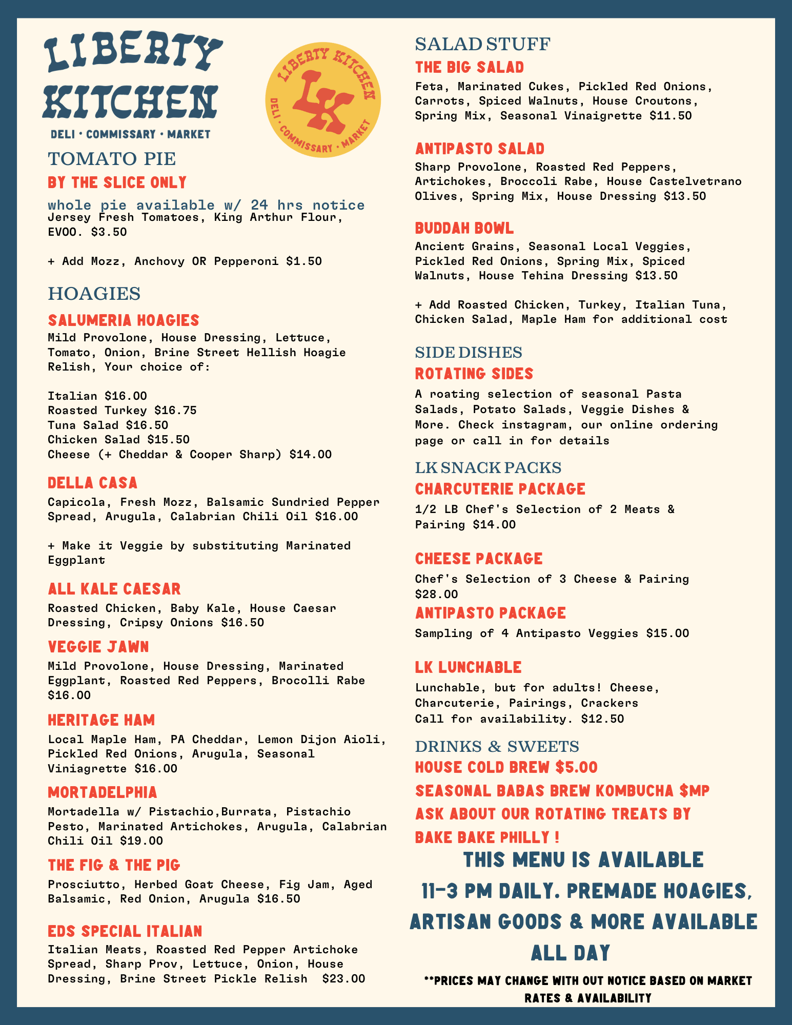 Menu — Liberty Kitchen