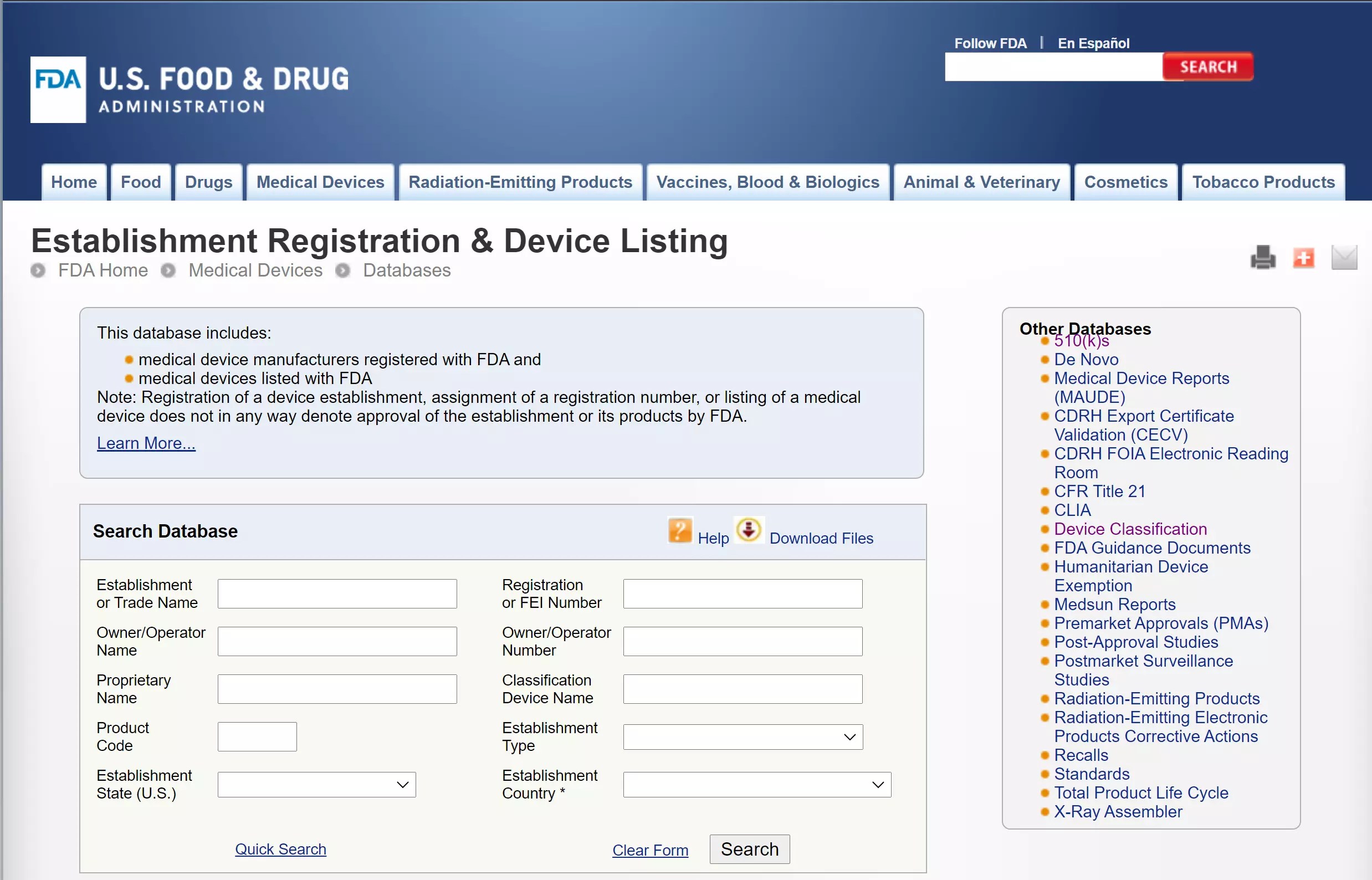 FDA Registration Number FDA Registration Search