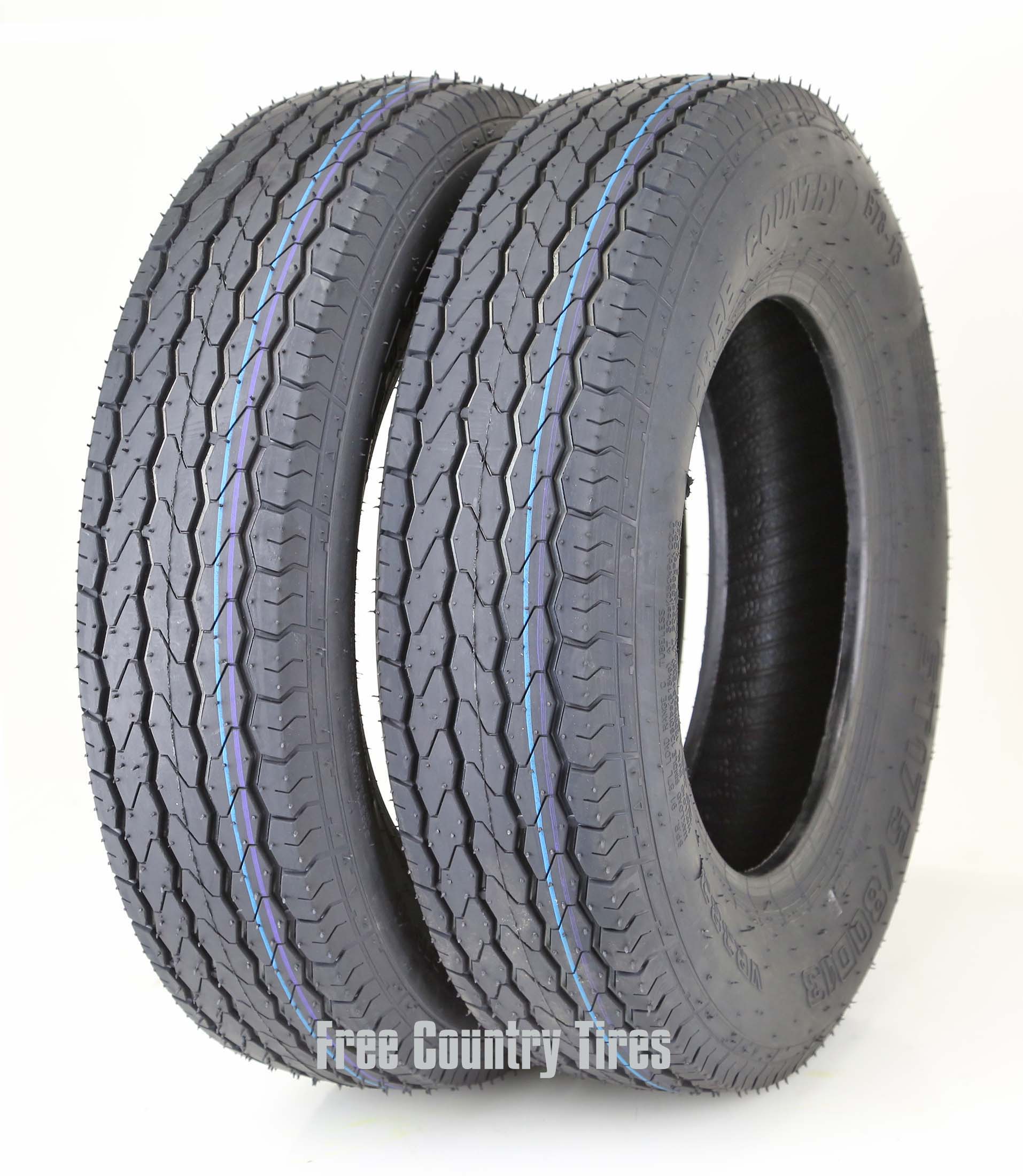 2 New Free Country Trailer Tire ST175/80D13 175 80 13 B7813 Bias 6PR