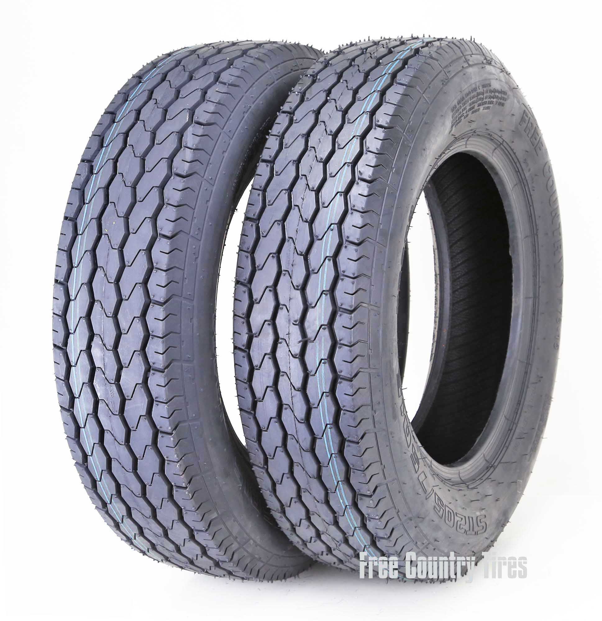 2 New Free Country Trailer Tire ST205/75D14 205 75 14 F7814 Bias 6PR