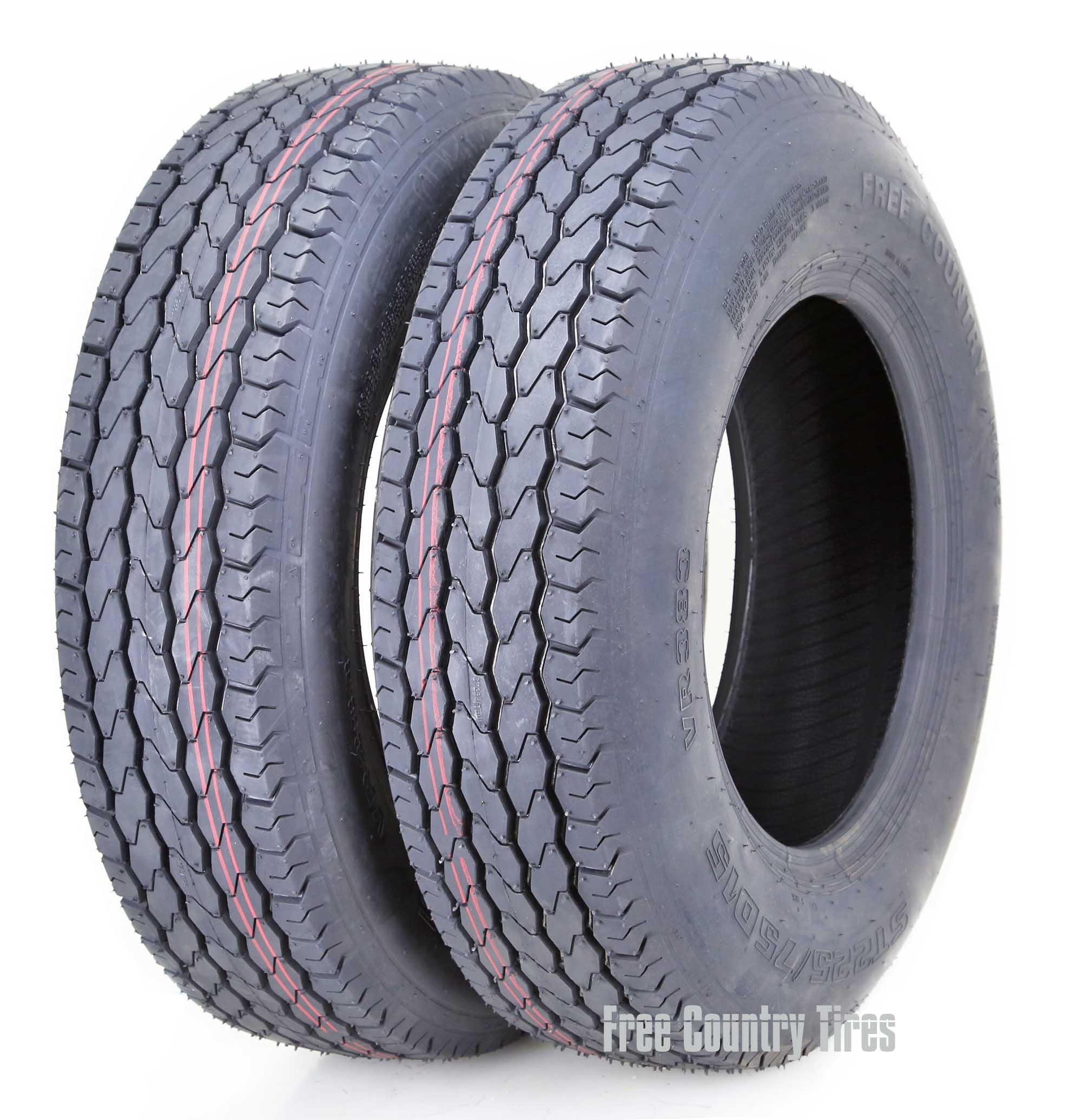 2 New Free Country Trailer Tires ST225/75D15 225 75 15 H7815 Bias 8PR