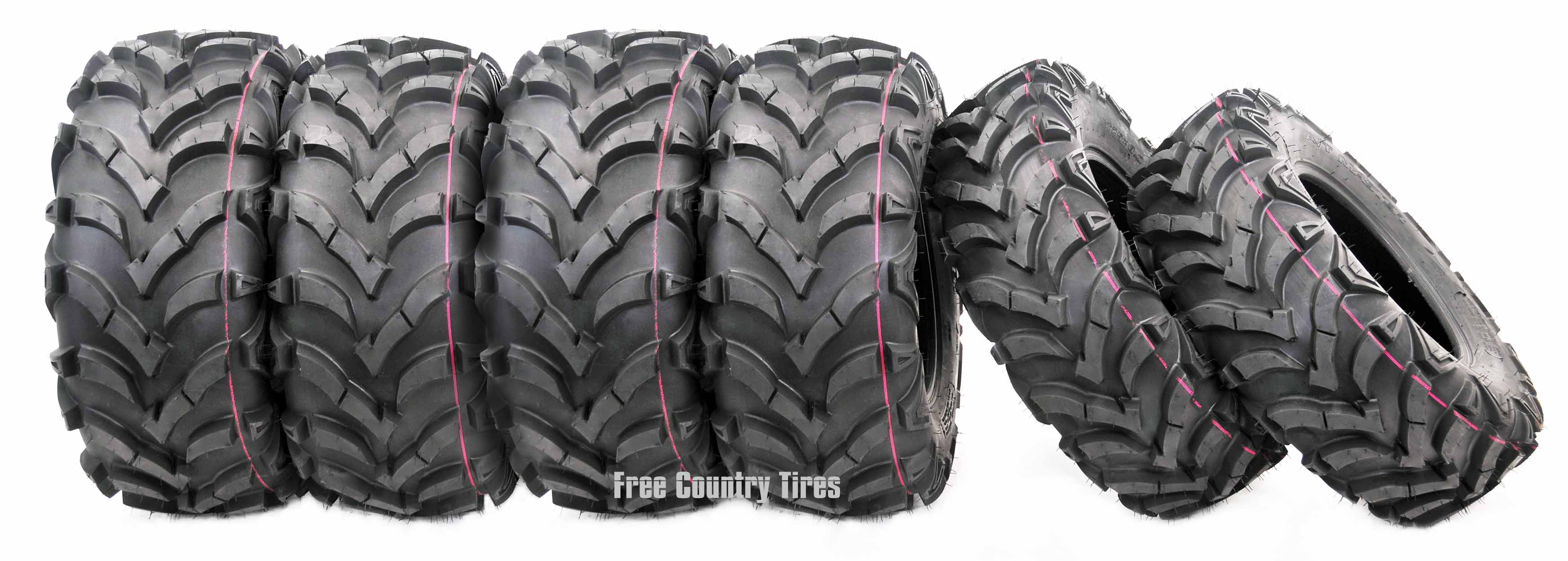 Set of 6 WANDA ATV/UTV tires (2) 25x812 Front & (4) 25x1210 Rear 6PR