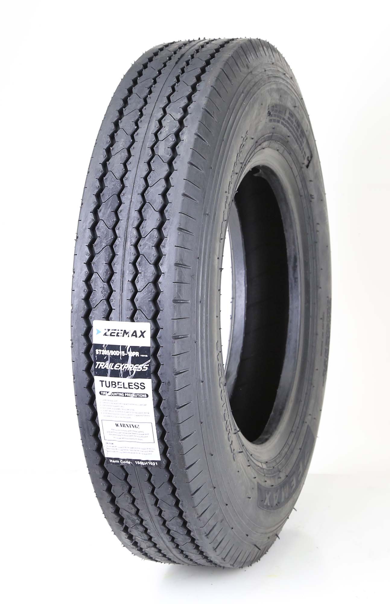 New Zeemax Heavy Duty Trailer Tire ST205/90D15 / 7.0015 Bias 10 PR LR