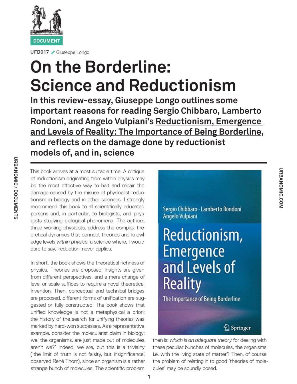 On the Borderline Science and Reductionism LIBRARYSTACK∎