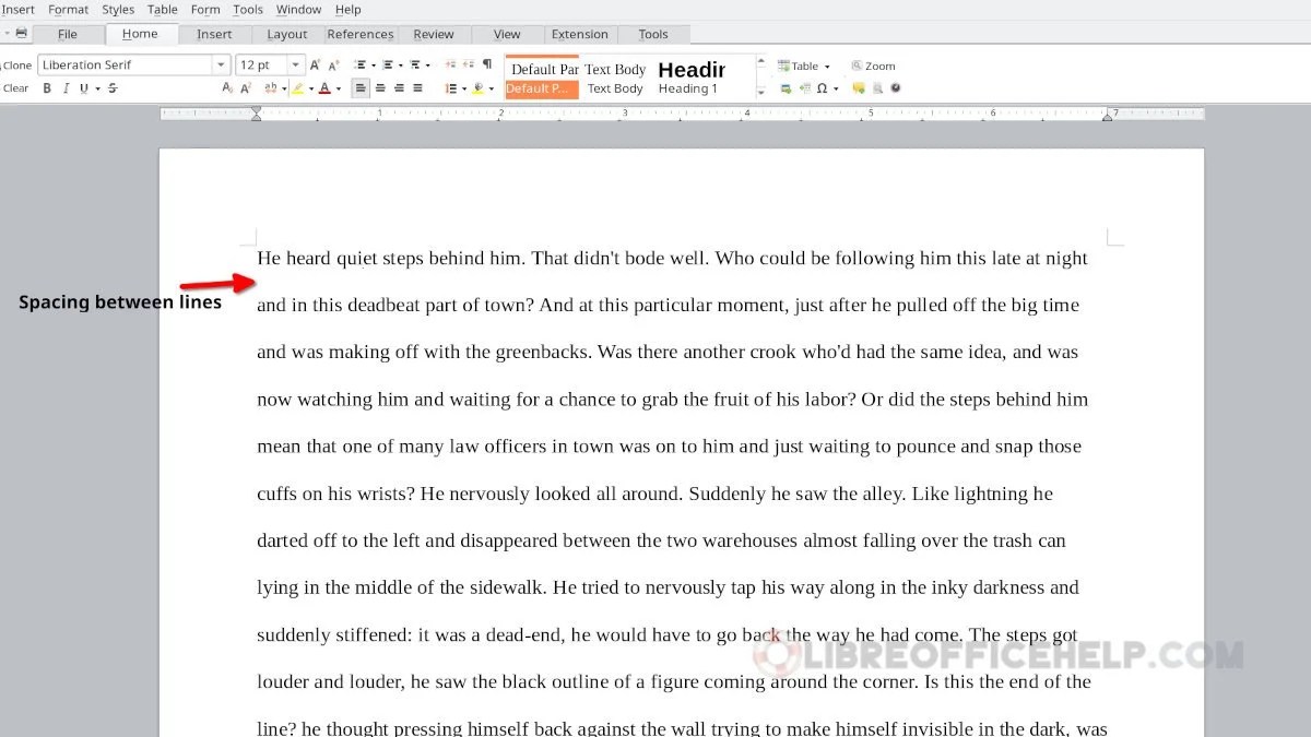 Default Line Spacing in LibreOffice Writer [Tutorial & Explanation]