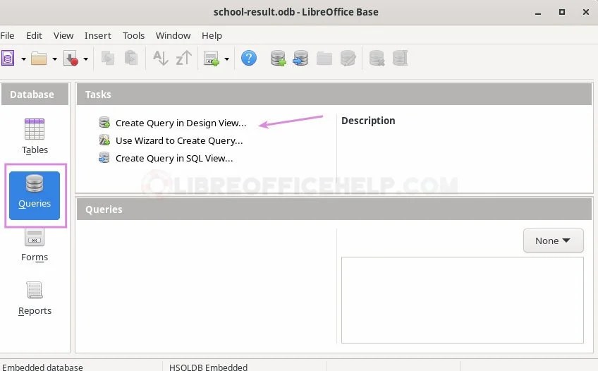 School Result Management System in LibreOffice Base [Projects]