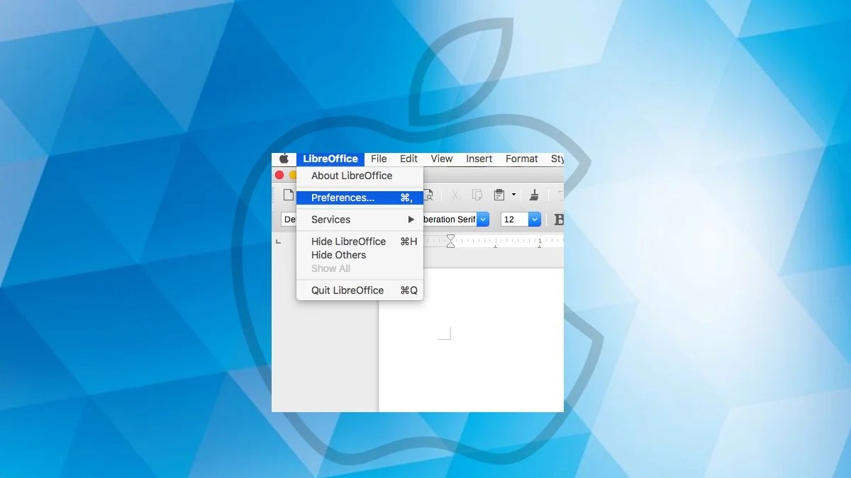 LibreOffice Tools Options Menu Item Missing in MacOS