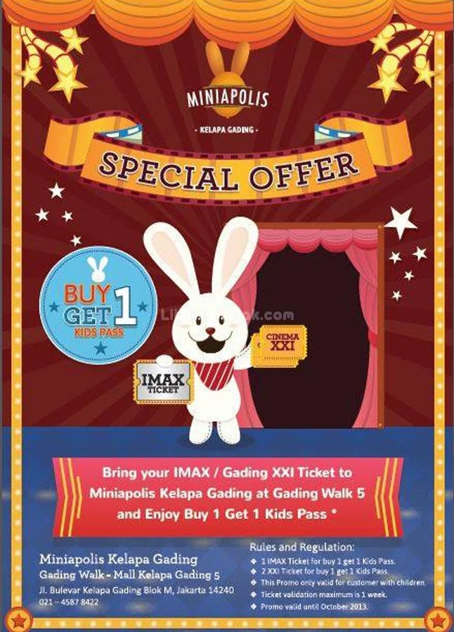 Buy 1 Get 1 Kid Pass Imax Ticket And Cinema Xxi