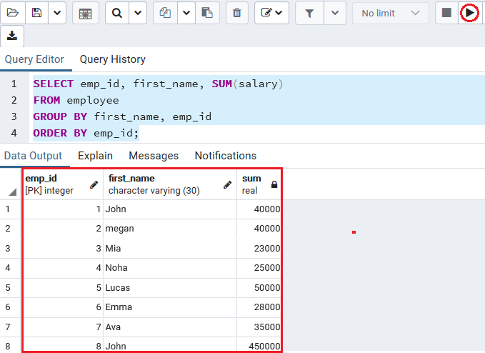 PostgreSQL GROUP BY立地货