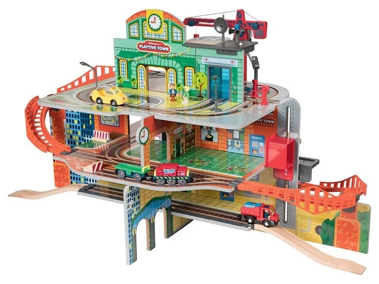 Playtive JUNIOR Set de gare en bois XXL Lidl.be