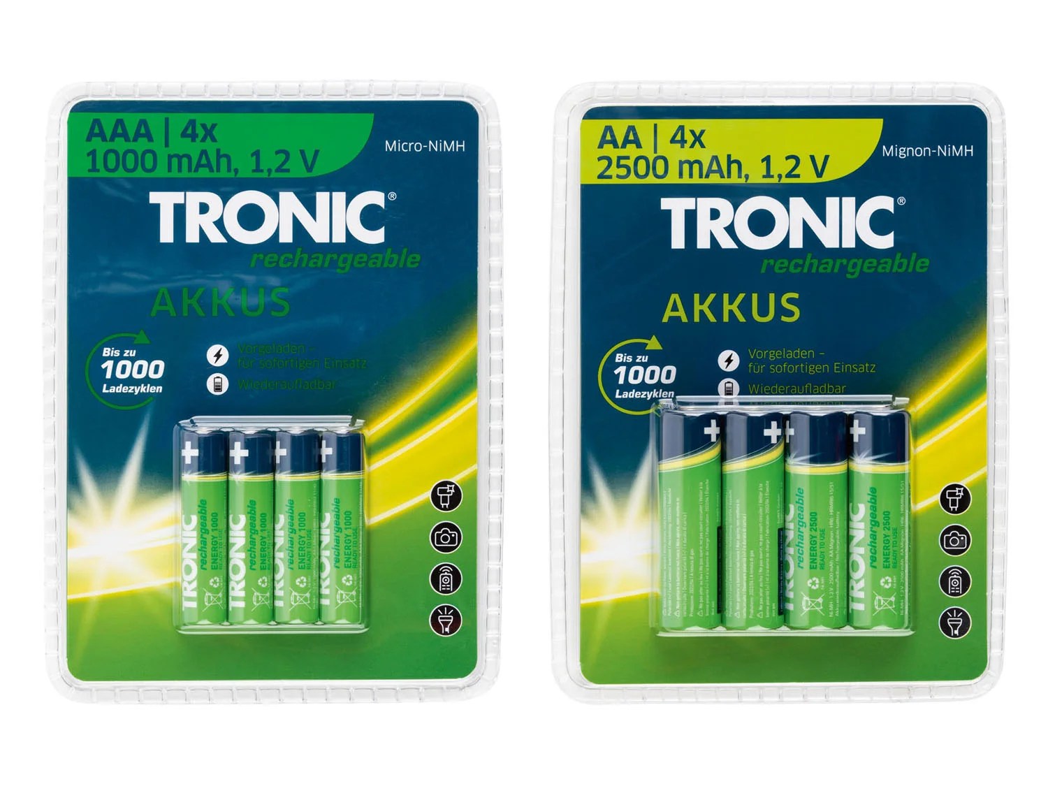 TRONIC® Oplaadbare batterijen, NiMH, 4 stuks Lidl.be